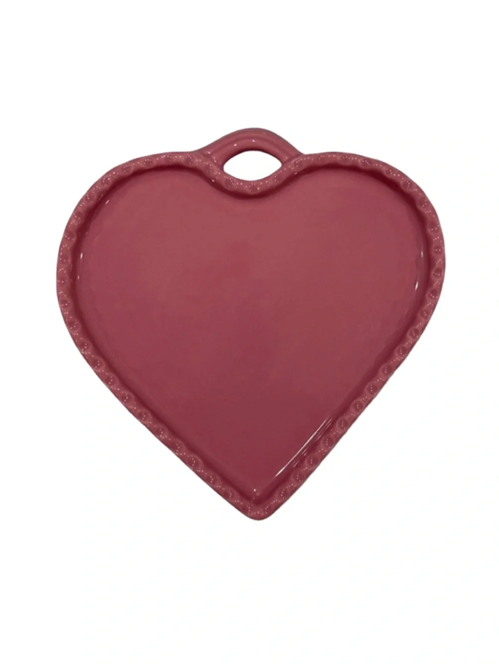 Williams Sonoma Heart Shaped Pink Ceramic Dish 7x7